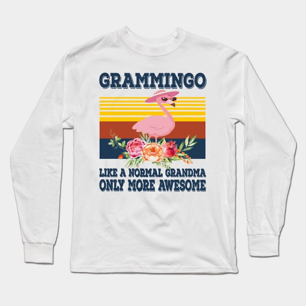 Retro Grammingo Like A Normal Grandma Only More Awesome Long Sleeve T-Shirt by Phylis Lynn Spencer